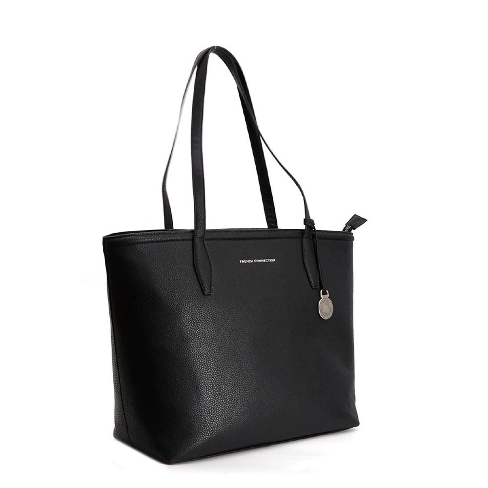 French Connection Bethan Pebble Tote Black 12X14X6 in. Brand New Dust Bag Incl. - Picture 1 of 15